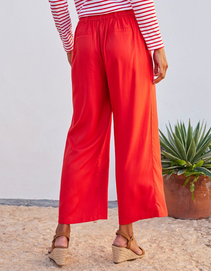 Pantalon large uni (rouge)