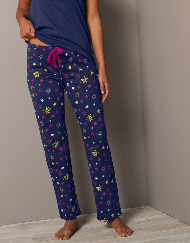 Pantalon de pyjama imprimé étoiles Estrella - coton (marine)